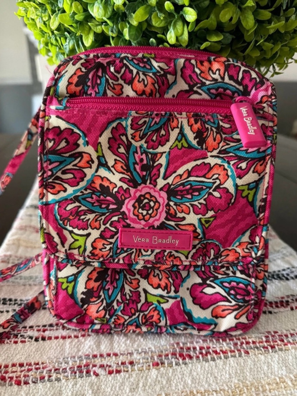 Vera Bradley Hot Pink Floral Paisley Crossbody Bag